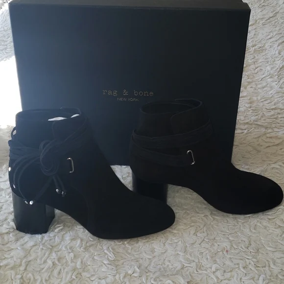 Rag & Bone Dalia ll Black Suede Boot 8 Nwt - Picture 6 of 8